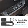 Real Soft Carbon Fiber Sticker For Renault Clio 4 2013 2014 2015 2016 2017 2018 LHD RHD Car Front Window Button Inner Outer Trim