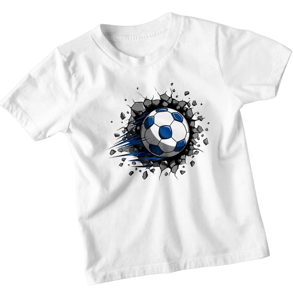 

Soccer Ball Breaking Wall Sports T-Shirt Dynamic Action Tee M