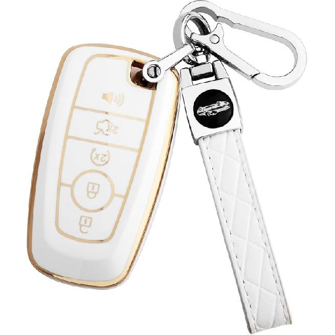 For Ford Key Fob Cover With Keychain,Key Fob Cover Case Shell For Ford Explorer Fusion Escape Edge Expedition F150 F250 F350 F450 F550 Maverick