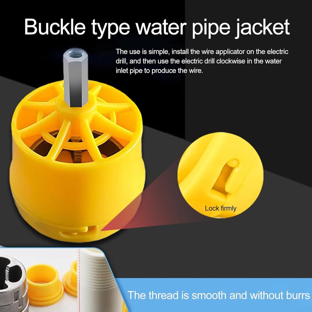 PVC Thread Maker Tool for Electric Drill - Plastic Pipe Tap Die Set with 3 Dies,1/2", 3/4", 1", Electric Drill Water Pipe Threader Plumbing Tool for