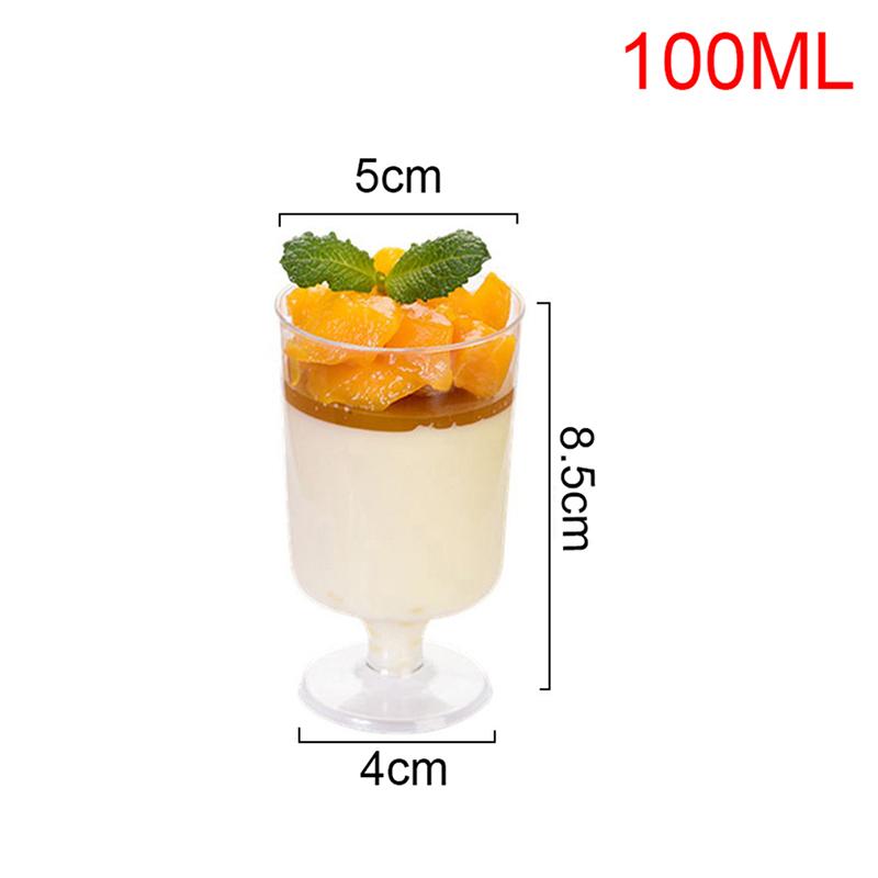 

10 шт. Мини одноразовые стаканчики Стаканчик для мусса Стаканчик для пудинга Стаканчик для желе Маленький бокал для вина Авиационный бокал Бокал Одноразовый пластиковый стаканчик Прозрачный