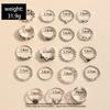 19 PCS Retro Punk Finger Ring Set For Women Vintage Heart Wing Star Gothic Ring Female Fashion Jewelry Accessories