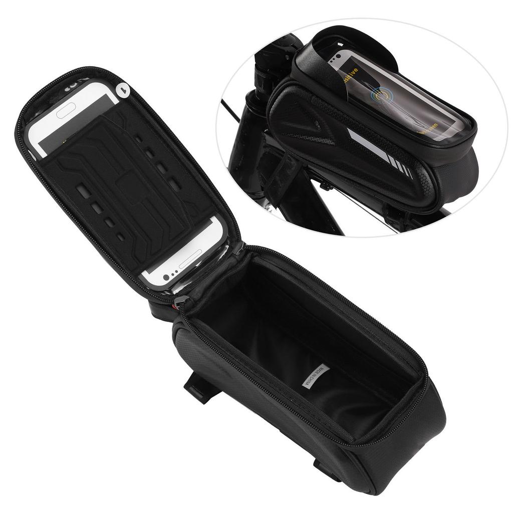 Bike Phone Front Frame Bag Waterproof Reflective Phone Mount Top Tube Bag Pouch