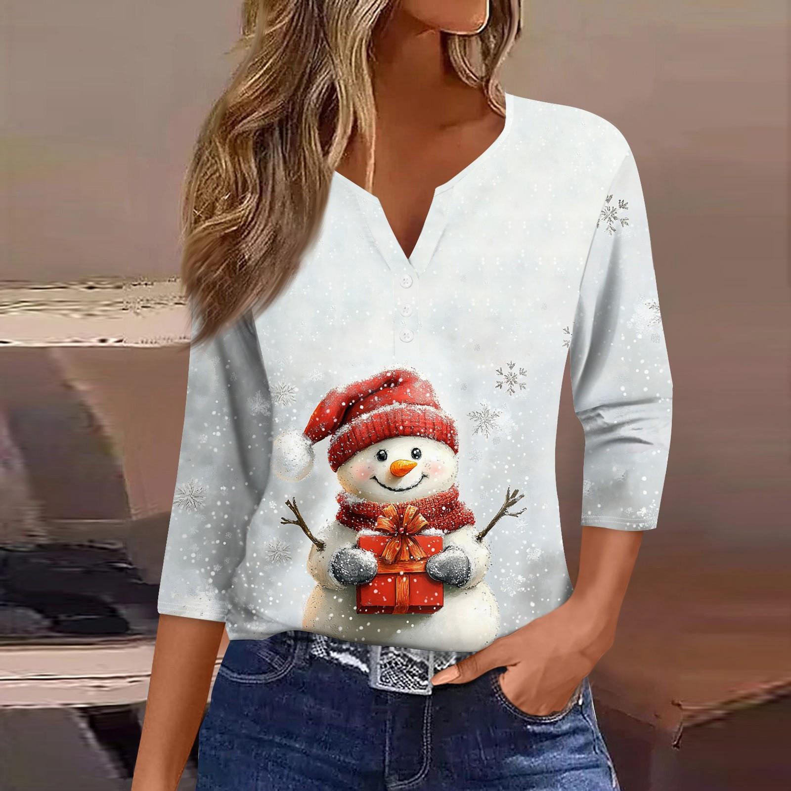 Женская футболка с рождественским принтом — фото 10