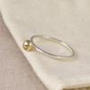 Two Tone Brass Ball Ring 925 Sterling Silver Minimalist Stacking Ring, Gift for Her, Love, Anniversary.