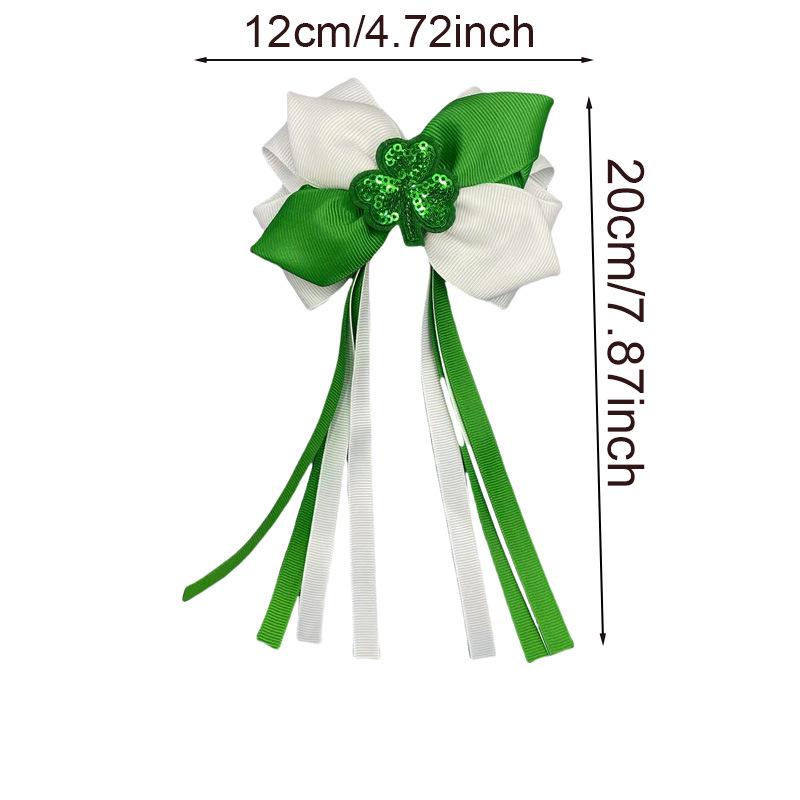 European Saint Patrick's Day Shamrock Bow Hair Clip for Girls
