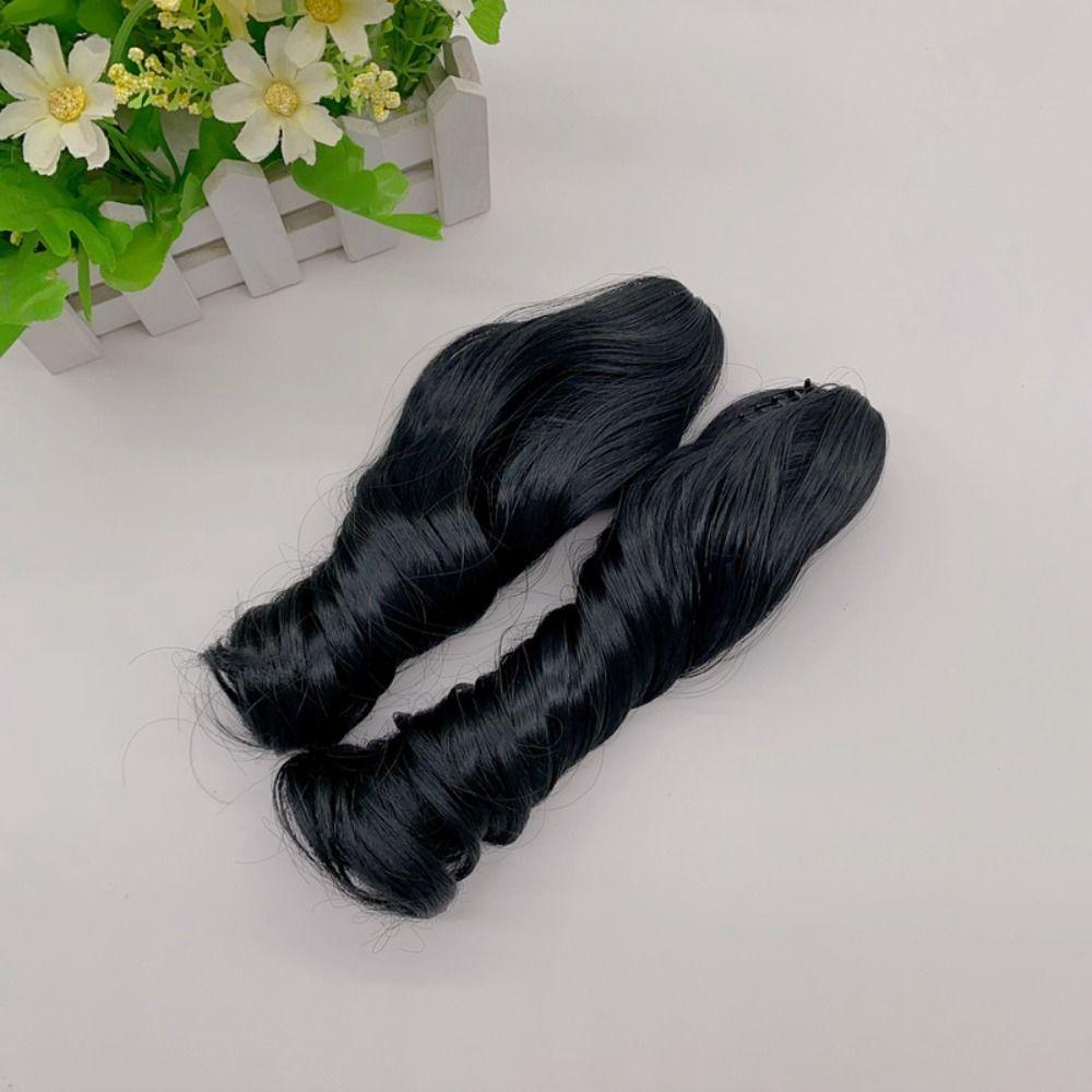 Ponytail Cotton Doll Chemical Fiber Wig Clamping Doll Long Curly Hair Ponytail  BJD Doll
