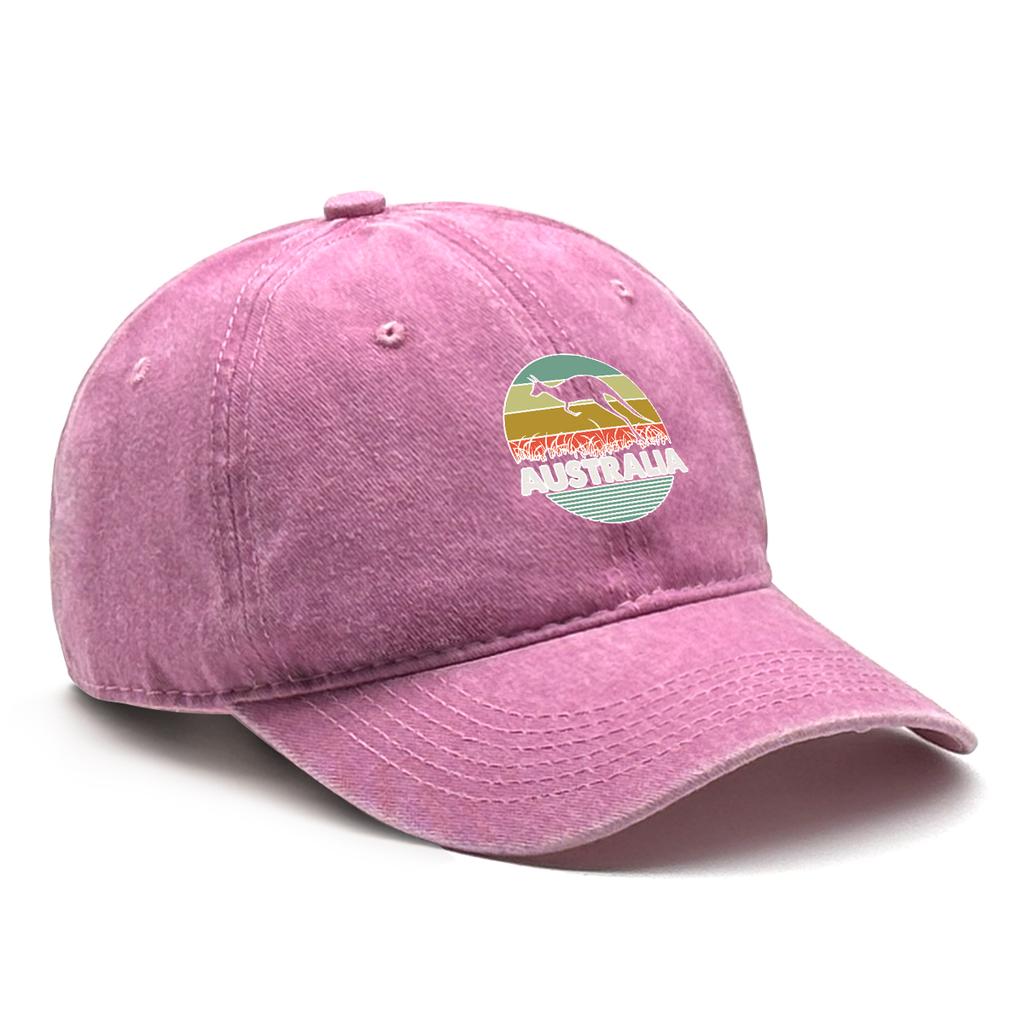 Australischer Känguru-Print Snapback Baseballkappe Atmungsaktiv Unelastisch Verstellbar Baseballkappe Für Freizeitkleidung Einheitsgröße