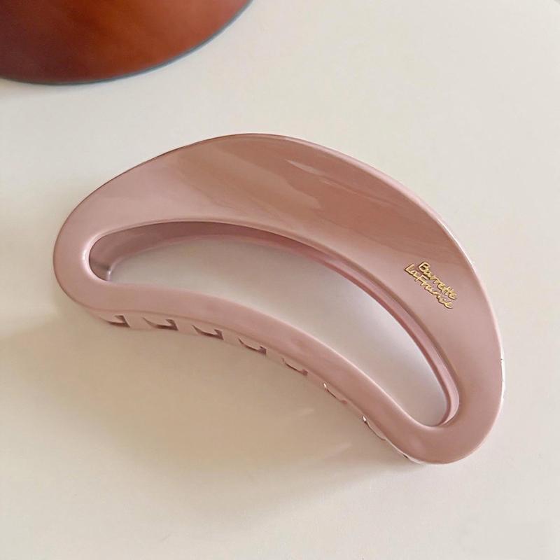 Korean New Semi-Circle Solid Color Large Hair Clip High-Quality Vintage Versatile Shark Clip Hair Accessory