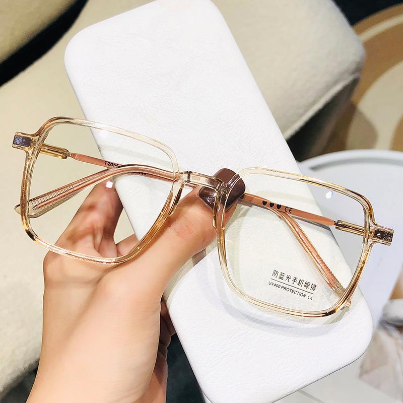 2055 Korean Glasses Frame Men'S And Women'S Square Frame Anti-Blue Light Finished Myopia Frame Ultra-Light Matching Degree Glasses