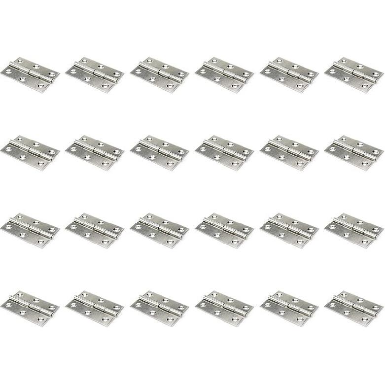 Mcredy Garage Door Hinge 2.7" Silver Stainless Steel Kitchen Cabinet Hinges Box Hinges with Screws for Living Room Bedroom Office, 2-Pack