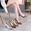 Mode 2025 Damen Kitten Heels Slingbacks Sandalen Leopard Echtes Leder Party Frühling Sommer Schuhe Frau Sandalen Pumps