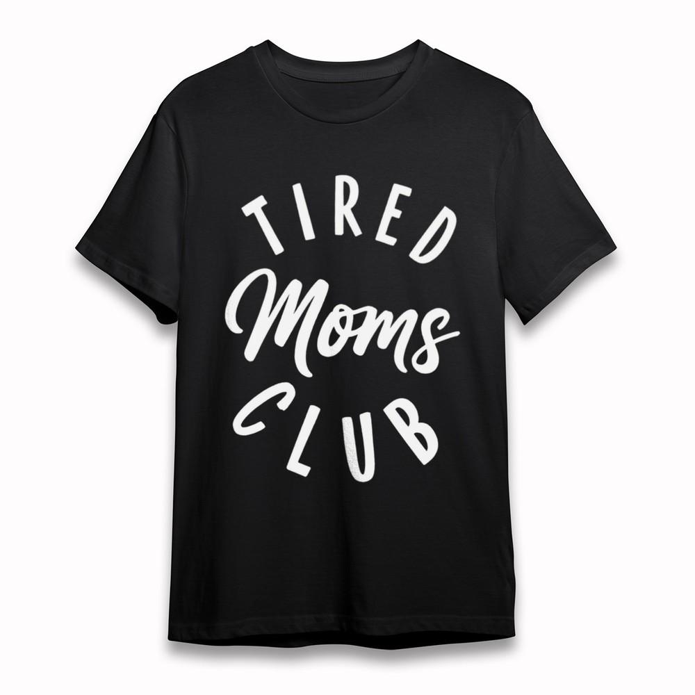 Women's Plus Size Soft Classic T-Shirt Tired Moms Club Handwritten Font Tee USA