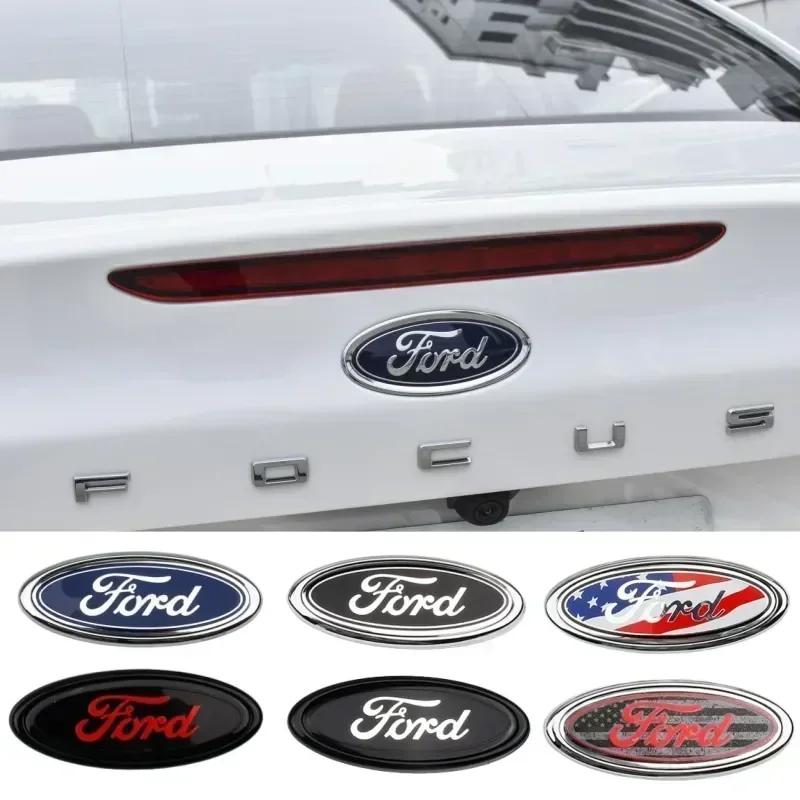 VZLH6 15x6cm Car Front Emblem Sticker Trunk Badge for Ford Mondeo Mk4 Mk5 Mk3 Ecosport Fiesta Escape Transit Kuga Focus Fusion Ranger