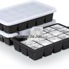 Popular Silicone Ice Cube Tray with Lid – 4 Large Slots & 15 Square Compartments for Soup or Food Storage