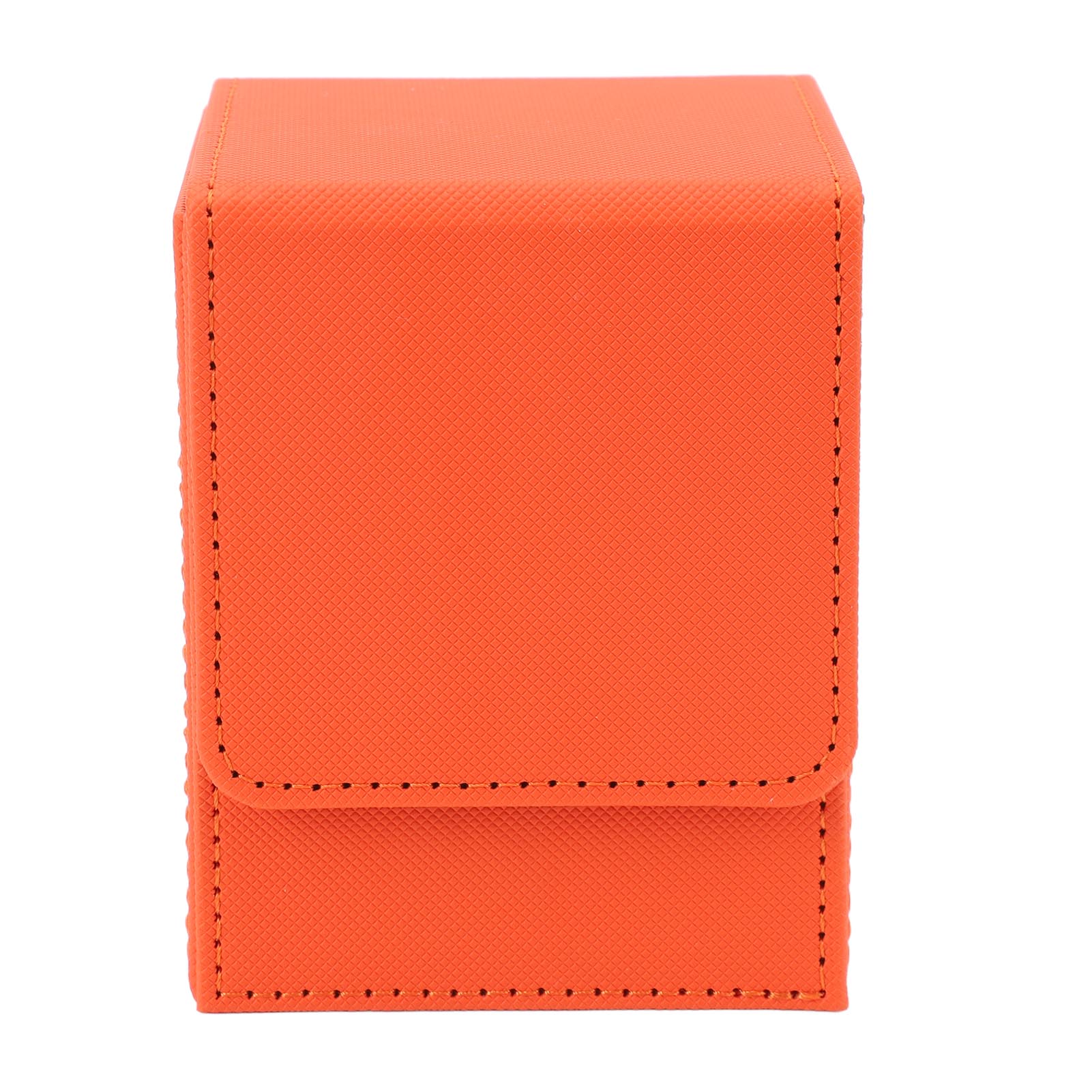 

Magnetic Card Box Holds 100 Cards Scratch Resistant PU Leather Game Card Storage Case Vertical Orange оранжевый