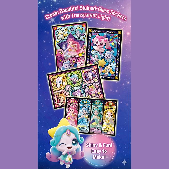 Made In Korea, KC Certified - Shooting Star Catch! Teenieping DIY Stained Glass Sticker Art Set