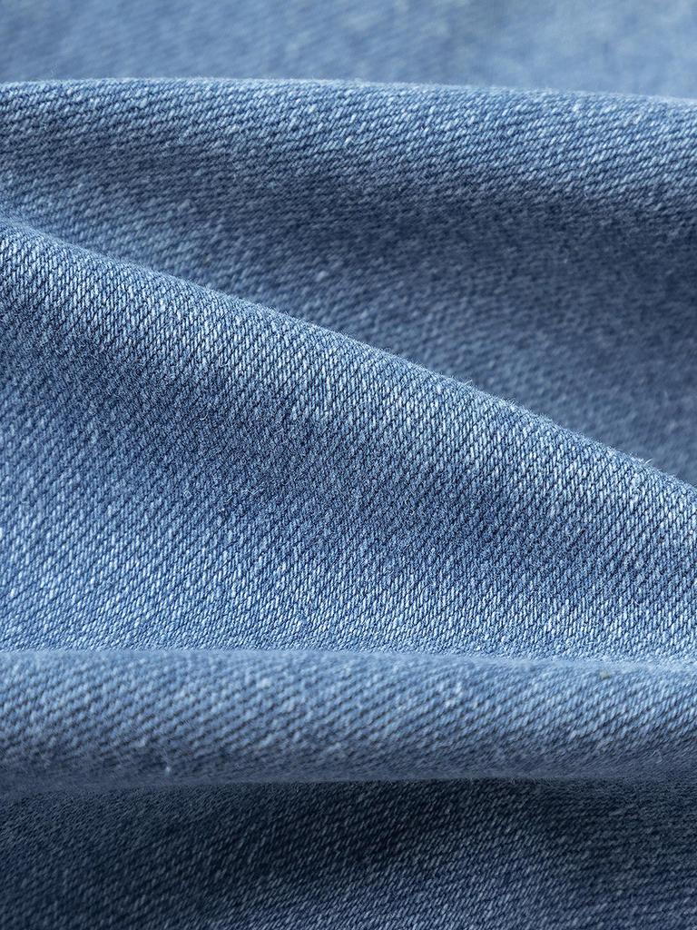 Puffanpop Women's Stretchy High Waisted Straight Leg Jeans Comfortable Denim Pants with Frayed Raw Hem Casual Trousers