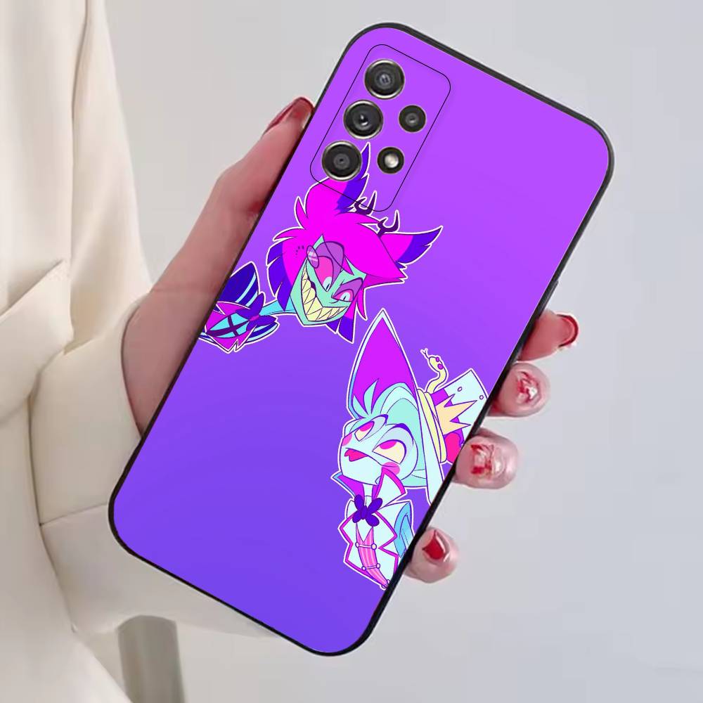 H-Hazbins Hotels Hot Cartoon Phone Case For Samsung S25,S24,S21,S22,S23,S30,Ultra,S20,Plus,Fe,Lite,Note,10,Black Cover