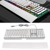 RGB Wired Keyboard with Wrist Rest 104 Keys Clr Characters Good Resilience Mechanical Feel Keyboard for   Gaming