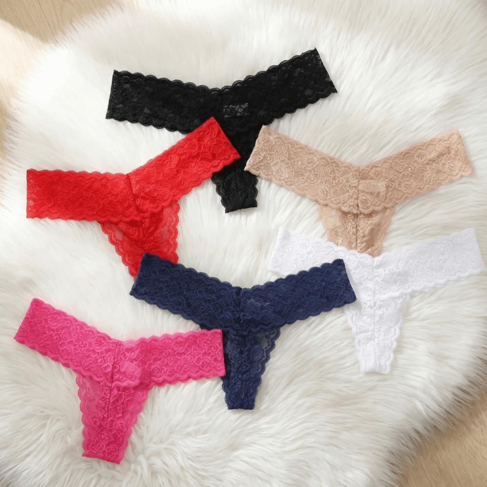 Low Waist Lace Seamless Panties Thong Mesh Lace Briefs Thin Underwear for Women Lady