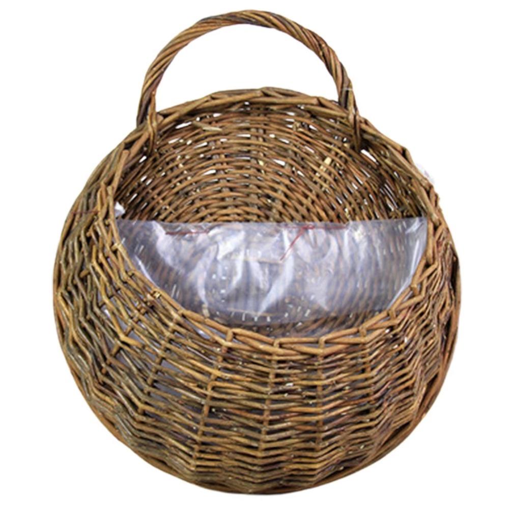Pastoral Rattan Planter Basket Wall Hanging Woven Vase Storage Container Flower Pot  Indoor Outdoor