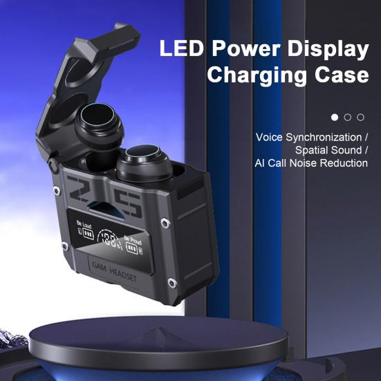 

Беспроводная игровая гарнитура Сенсорное управление с низким уровнем задержки шума и светодиодным дисплеем Bluetooth-совместимые наушники 5.3