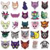 50 Halloween Scary Cat Stickers - Waterproof Decoration for Computer and Luggage