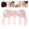 Pink Resin Butterfly Scalp Massage Comb Meridian Acupoint Tool, Skin-Friendly & Portable For Head, Neck & Body Relaxation