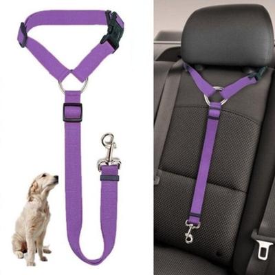 Solida cintura di sicurezza per auto per animali domestici due in uno Guinzaglio di piombo Cintura di sicurezza per sedile posteriore Imbracatura regolabile per collare per cani gattino Accessori per animali domestici