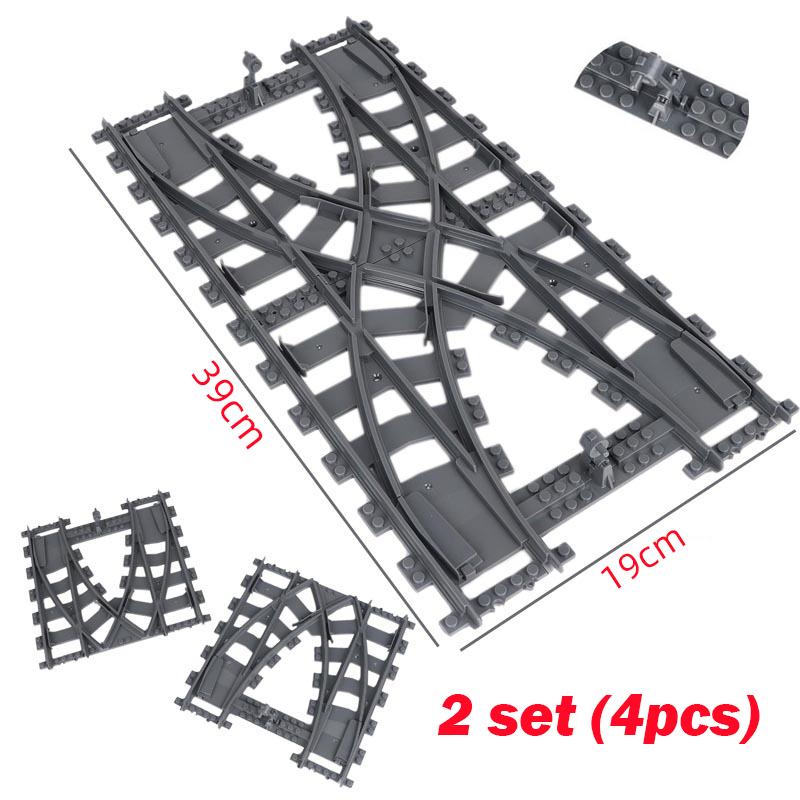 Trenes de Ciudad Rieles Flexibles Bifurcados Rectos Curvos Rieles Blandos Desvío de Vía Bloques de Construcción Ladrillos Niños Bricolaje Juguete Creativo de Alta Tecnología
