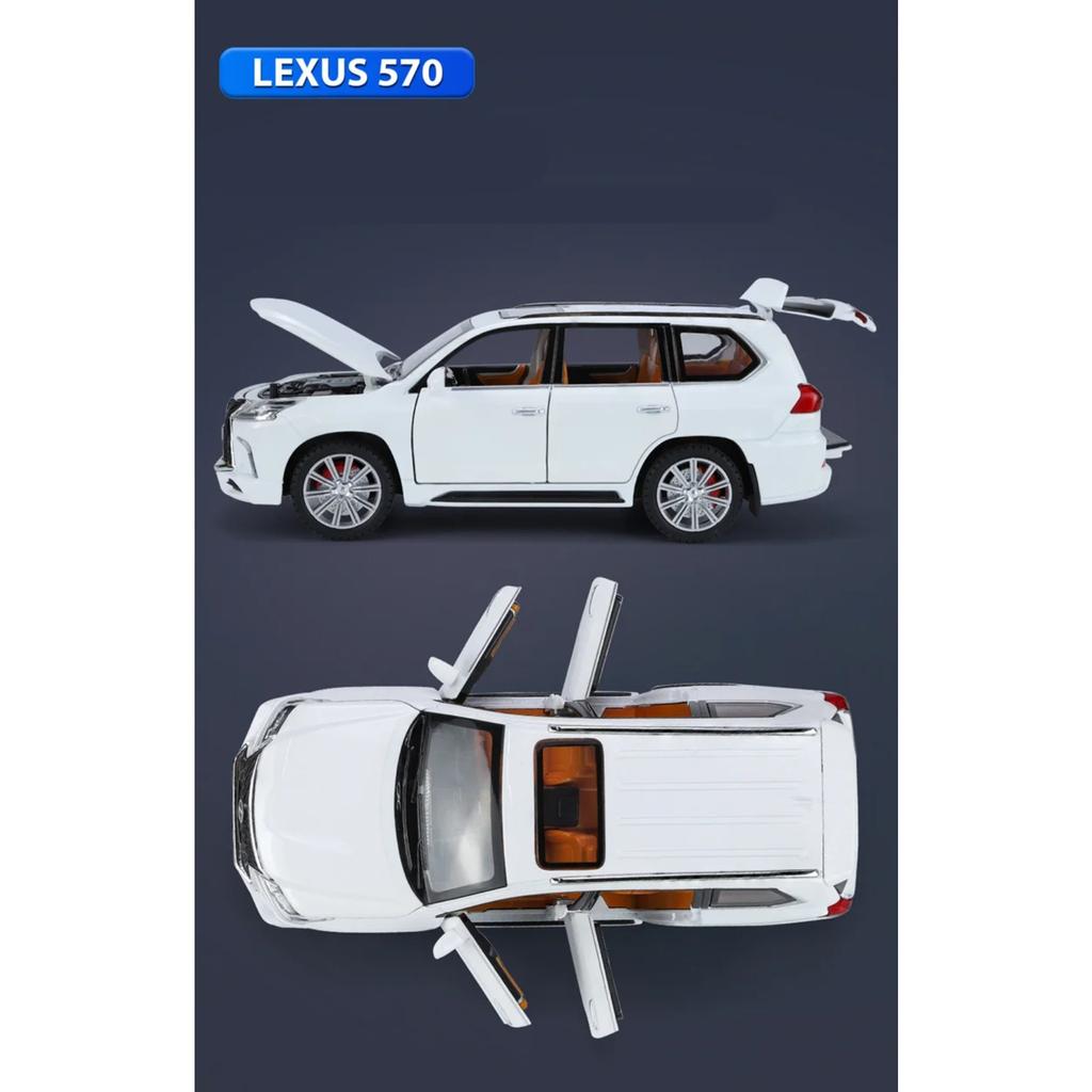1/24 Lexus LX570 SUV Alloy Car Model Diecasts Metal Off-road Vehicles Car Model Sound Light Simulation Childrens Toy Gift