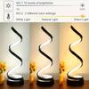 1 Stück Bürotischlampen - 3-Kanal Dimmbare Touch-Lampe USB C Ladeanschluss, Moderne Minimalistische Dimmbare Spiral-Tischlampe, Inklusive LED-Lampen