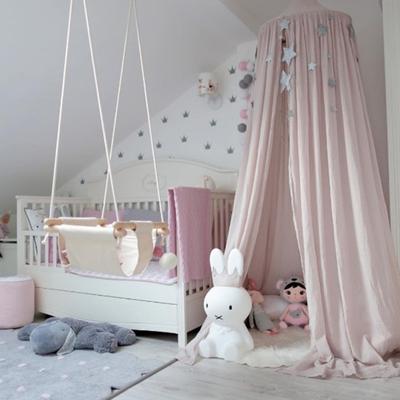 Baby-Kinderbett-Himmelbett-Vorhang, runde Kuppel, hängender Moskito-Vorhang, Kinderzimmer-Dekoration