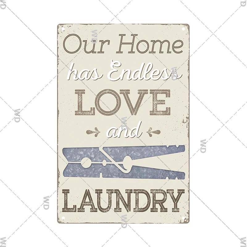 Laundry Vintage Tin Sign Funny Metal Plaque Pin Up Girl Retro Plate Wall Art Painting for Home Room Washroom Posters Decor