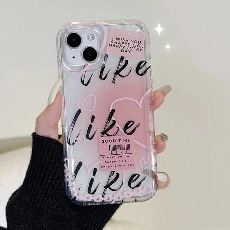 Fashion Letters Print Clear Soft TPU Case ForIPhone 17 16 15 14 Pro Max 7 8 Plus Case For IPhone13 11 12 XS Cover Fundas Case