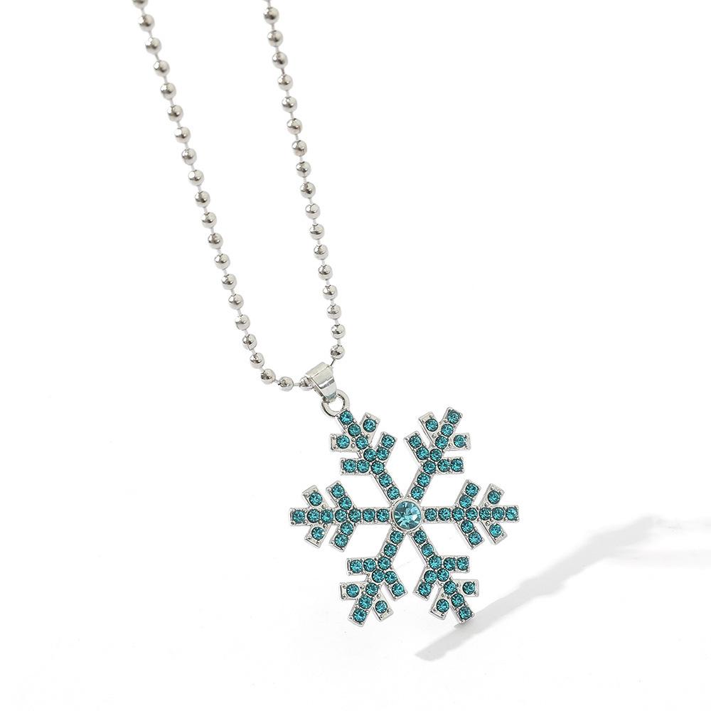 Frozen Snowflake Rhinestone Pendant Clavicle Chain Korean New Style Necklace