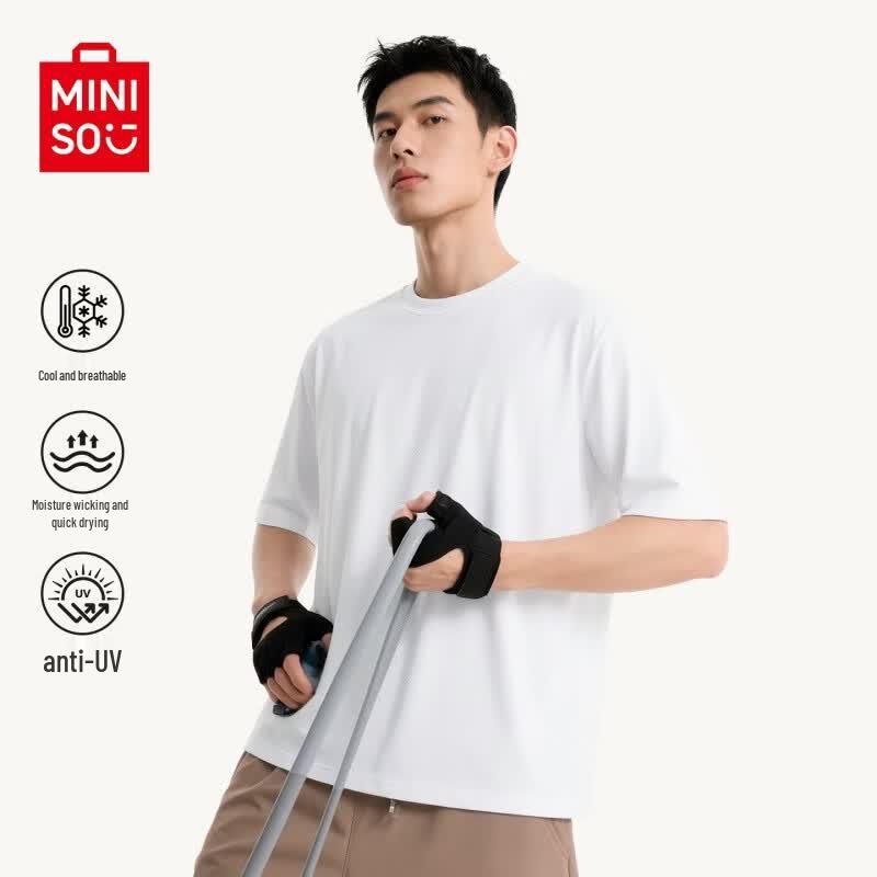 MINISO Men s Cool-Touch Sun Protection Sports T-Shirt 5XL