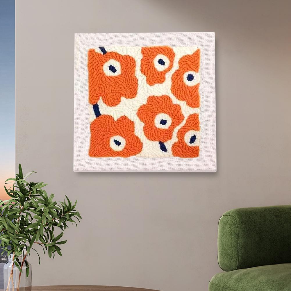 DIY Embroidery Kits For Beginner Craft Punch Needle Set Rug for Starter Kits with Stamped Flower Pattern Needle Felting Supplies