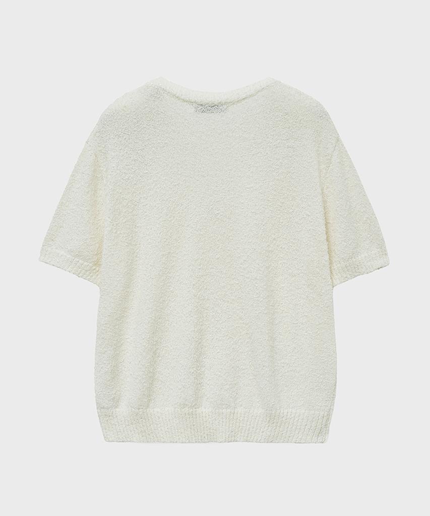 NOIRER Boucle V-Neck Half Knit (Ivory)