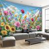 blooming garden scene Digital printing polyester wall tapestry suitable for use in living rooms bedrooms offices bars party