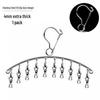 Windproof Stainless Steel Clothes Hanger with Clips - Multifunctional Drying Rack for Socks & Underwear