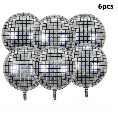 6pcs Disco Balloons DISCO Aluminum Film Ball Ball Birthday Party Decoration
