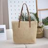 Straw bag vacation style summer woven bag women's large capacity work school commute tote bag