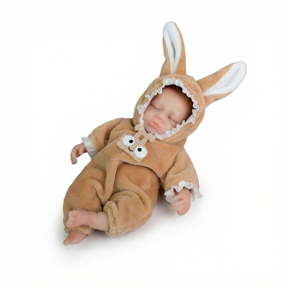 Мини 15 см Полностью Силиконовая Кукла Реборн с Открытыми/Закрытыми Глазами (на выбор), Кукла Новорожденный, Эластичная Мягкая Кукла Реборн для Детей, Новогодний Подарок closed eyes girl doll