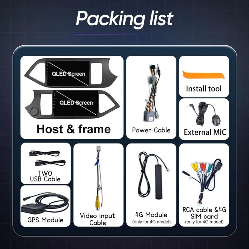 Android 14 Carplay Car Radio Multimidia Video Player For KIA PICANTO Morning 2011 - 2016 Navigation GPS IPS Head Unit No 2 Din