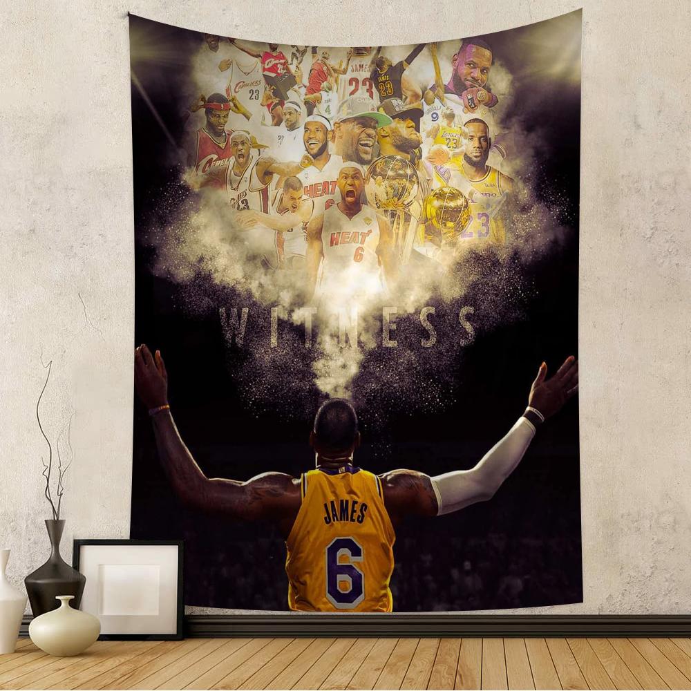 POP Basketball Player L-LeBron- James Basketball Printed Large Wall Tapestry Indian Buddha Decoration Bohemian Hippie Art Decor