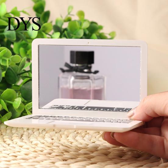 Handheld Cosmetic Mirror Mini Laptop Mirror, Pocket Size Shaped Makeup Portable Small Handy Grooming Folding Computer for Dollhouse Accessory, Travel