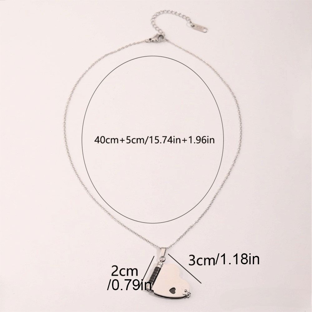 Stainless Steel Chain Women's Sweater Chain Heart Lovers Choker Book Pendant Necklace  Couple