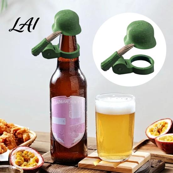 Funny Beer Bottle Caps 2Pcs Soldier Helmet Caps Plastic Toppers for Standard Crack Resistant Bottles Reusable Salute Cap Party BBQ Beverage